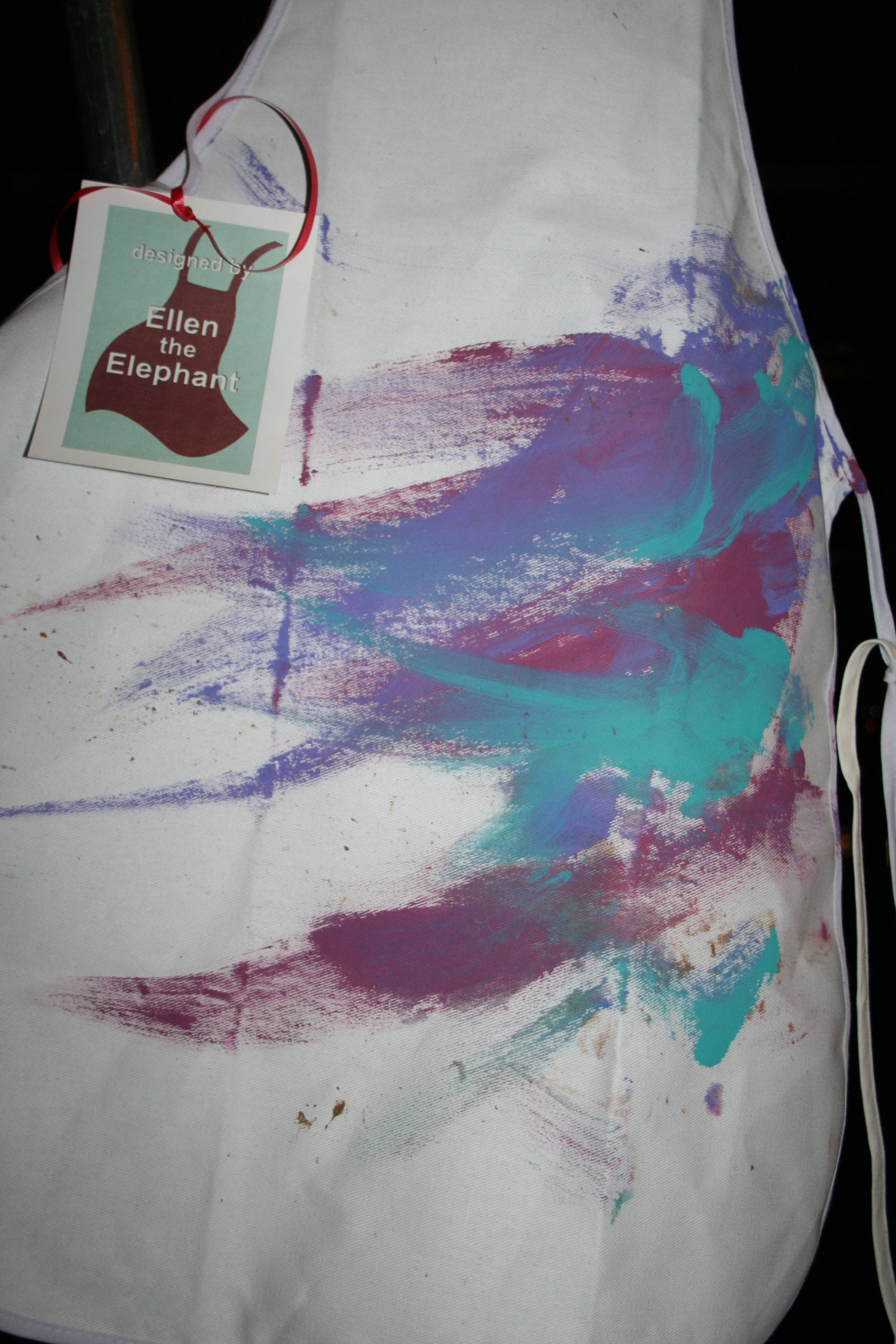 Apron designed by Ellen the Elephant from the Little Rock Zoo