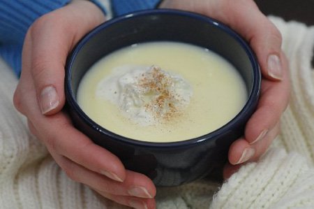 A thick mug of white hot chocolate can lend its ivory warmth to any cold occasion.