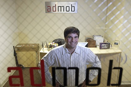 Omar Hamoui, founder and chief executive officer of AdMob, is seen recently at his company’s offices in San Mateo, Calif.