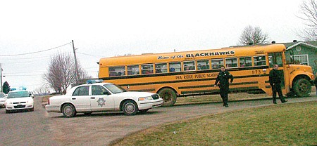 Pea Ridge police investigated an incident about 3:30 p.m. Friday involving an adult male who boarded a school bus at a bus stop on McNair Street and refused to leave the bus.