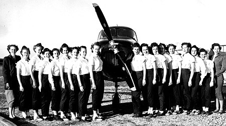 The Wing Scouts, early spring of 1950, included from left: Louise Jefferson, Norma McKinney, Wendolyn Bronson, Sue Woodruff, Sylvia Butts, Mary Ellen Parker, Jaclyn Puckett, Sherryden Greene, Carol Decker, Dorothy Hamilton (Lynch), Sandra Craig, Nelda Sly, Clarice Strode, Margaret VanMeter, Doris Kelly, Judy Tuel, Katherine Pourron and Dorris Larimore.
