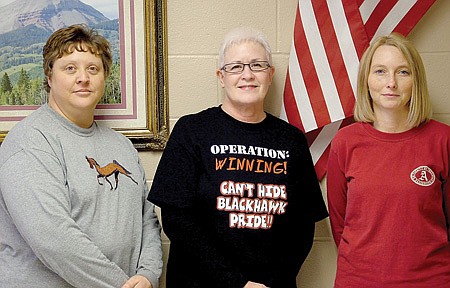 Pea Ridge High School media specialists/DL facilitators Misty Harris, Margaret Cheek and Nancy Myers.