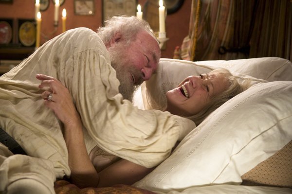 Count Leo Tolstoy (Christopher Plummer) and his wife Sofya (Helen Mirren) frolic in Michael Hoffman’s recounting of the novelist’s final days The Last Station. 
