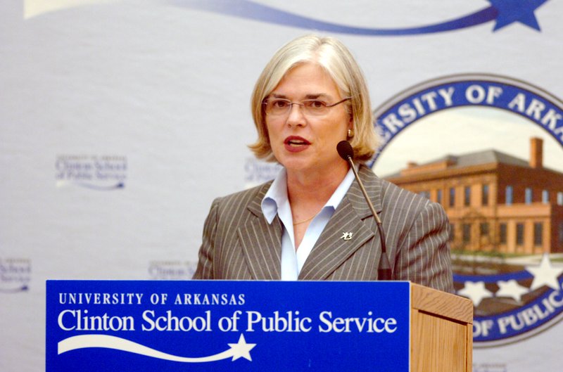 Karen Mathis, is president and chief executive officer of Big Brothers Big Sisters of America.  She spoke at the University of Arkansas Clinton School of Public Service on Thursday.
