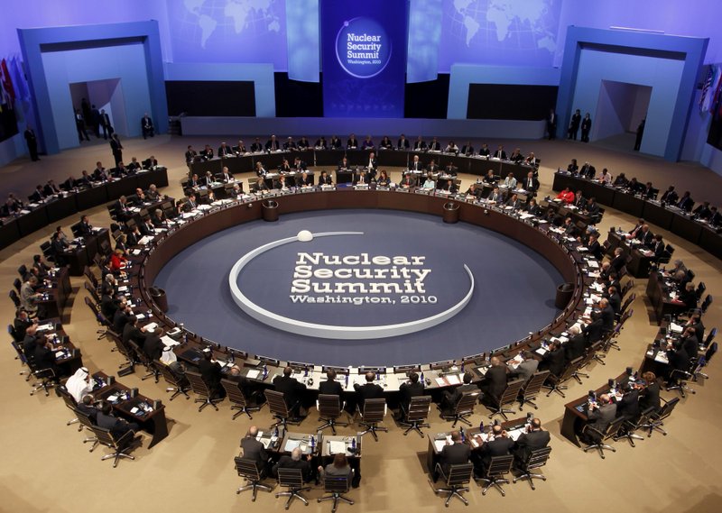 Participating members of the Nuclear Security Summit during the start of the Plenary Session, in Washington, on Tuesday, April 13, 2010. 