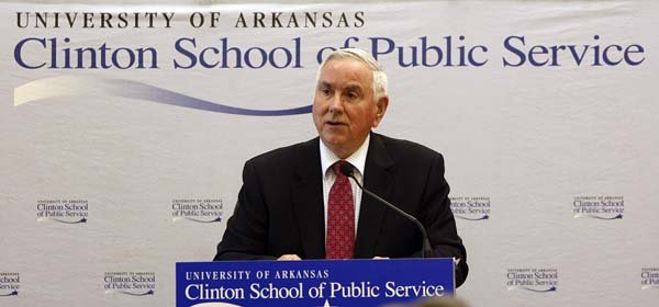 Gene Foreman speaks Friday in Little Rock at the Clinton School of Public Service about the public’s need for newspapers.