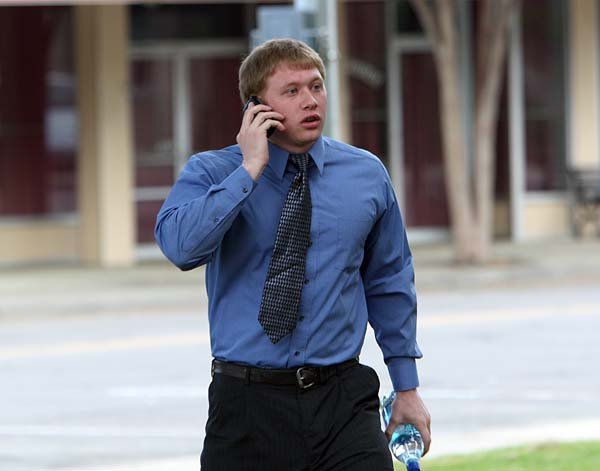 Kevin Jones walks Wednesday toward the Johnson County Courthouse in Clarksville, where he testified in the capital murder trial of Gary Dunn in the death of Jones’ girlfriend, Nona Dirksmeyer. Jones was acquitted of the crime in 2007.