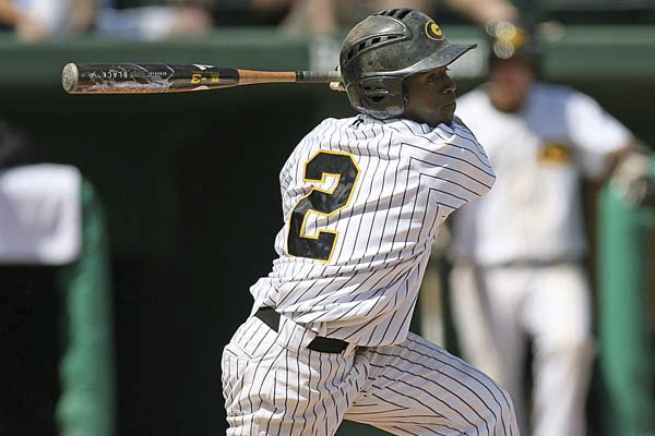 Grambling State’s Justin Kelly, a senior from West Memphis, had a triple, scored two runs and stole a base Saturday in a 9-8 loss to Kansas State at Baum Stadium in Fayettevile.