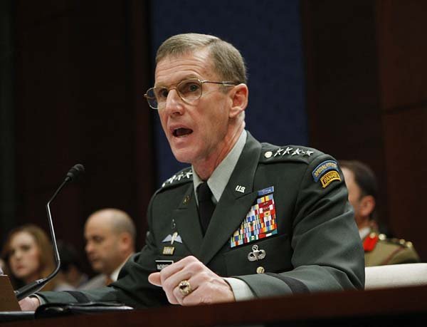  Gen. Stanley McChrystal, Commander of the  International Security Assistance Force and Commander of U.S. Forces Afghanistan, testifies  before the House Armed Services Committee on Capitol Hill in Washington, Tuesday, Dec. 8, 2009. 
