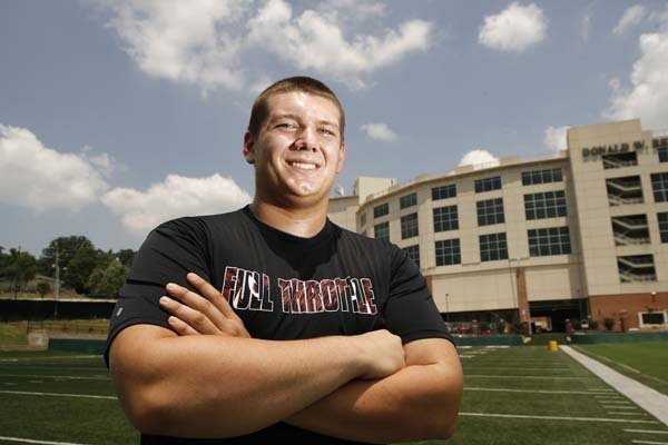 Offensive lineman Luke Charpentier was pressured late by schools such as SMU and Kentucky but remained solid with Arkansas after committing in early November.
