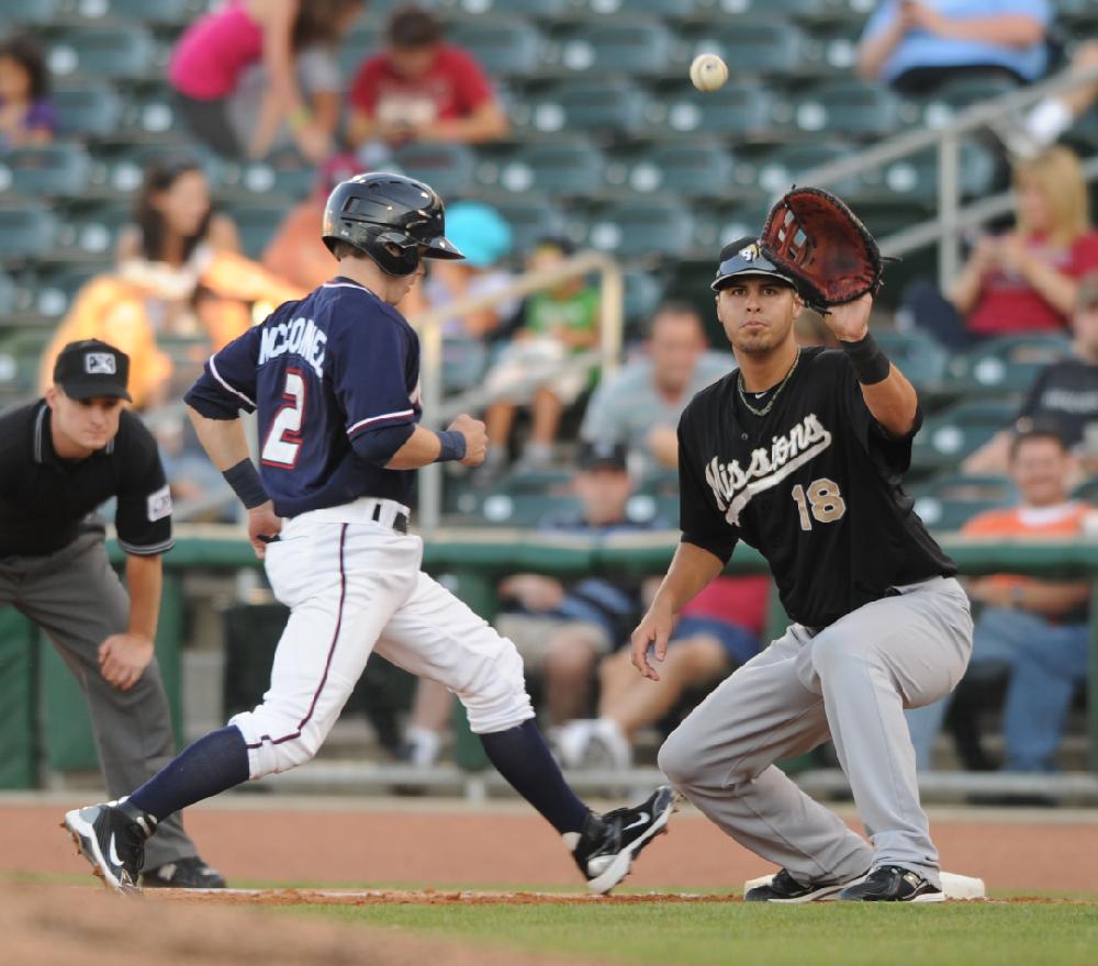 Arkansas Democrat-GazetteMICHAEL WOODS --07-01-10-- The Arkansas Naturals against the San Antonio Missions at Arvest Ballpark in Springdale.