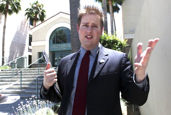 Charles Moran, Executive Director of the Log Cabin Republicans, is photographed outside federal court Tuesday, July 13, 2010 in Riverside, Calif. at the non-jury trial of a lawsuit filed by the Log Cabin Republicans against the military's "don't ask, don't tell" policy. Lawyers for the Log Cabin Republicans say they will ask U.S. District Court Judge Virginia A. Phillips on Friday to declare the law unconstitutional.
