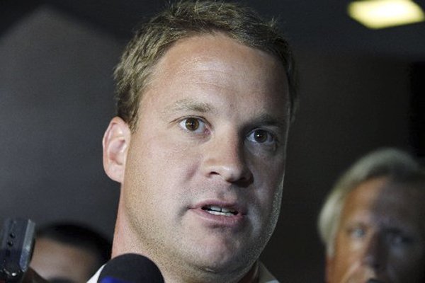 Southern California football coach Lane Kiffin speaks after a meeting of USC football players.