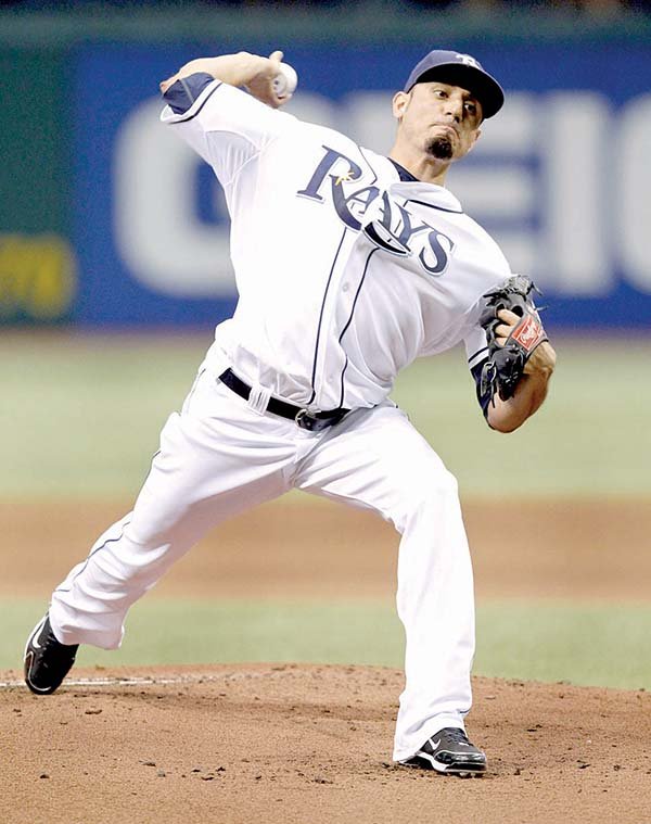 Tampa Bay Rays pitcher Matt Garza faced the minimum 27 batters for his team’s first no-hitter in a 5-0 victory over the Detroit Tigers on Monday in St. Petersburg, Fla.