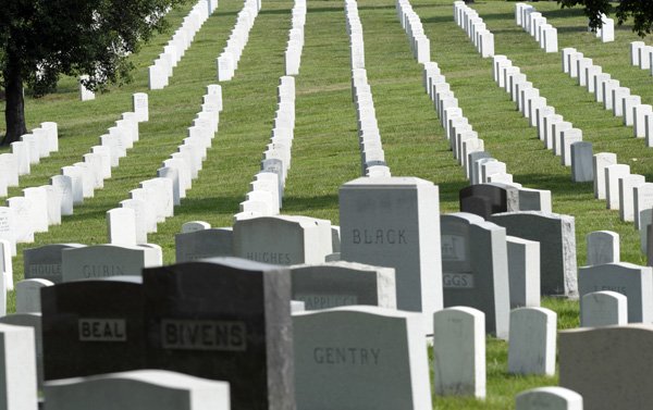 Headstone markers are seen at Arlington National Cemetery in Arlington, Va., Thursday, July 29, 2010. The former superintendent of the cemetery says he accepts "full responsibility" for the mix-up of graves at the famous military burial ground. 