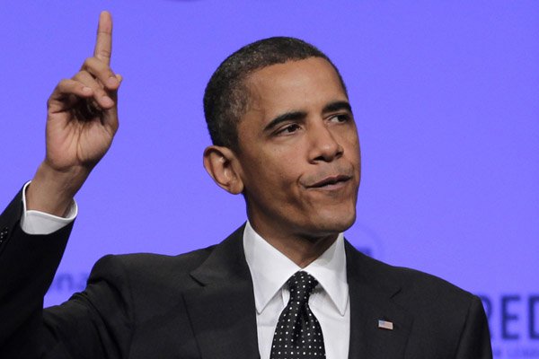 President Barack Obama gestures while addressing the National Urban League conference in Washington, Thursday.