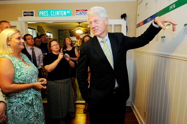 Former President Bill Clinton visits the Clinton House Museum on Wednesday in Fayetteville. This was Clinton’s first visit to the Museum since it opened.