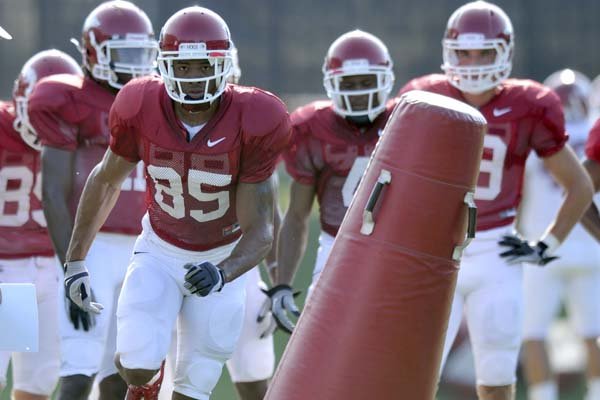Arkansas receiver Greg Childs was challenged by offensive coordinator Garrick McGee before Thursday night’s scrimmage, and the junior responded by catching 5 passes for 175 yards and 3 touchdowns.