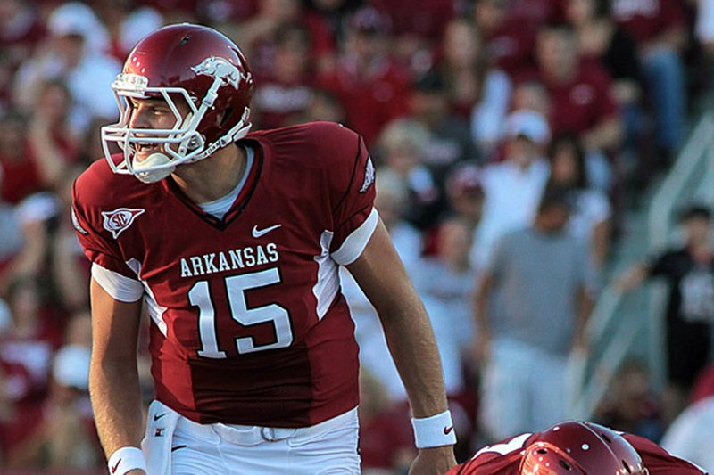 Arkansas quarterback Ryan Mallett (15) was just shy of setting an SEC record for completion percentage on Saturday against Tennessee Tech, completing 21 of 24 attempts (87.5 percent) for 301 yards and 3 touchdowns. The record is 95.8 percent.