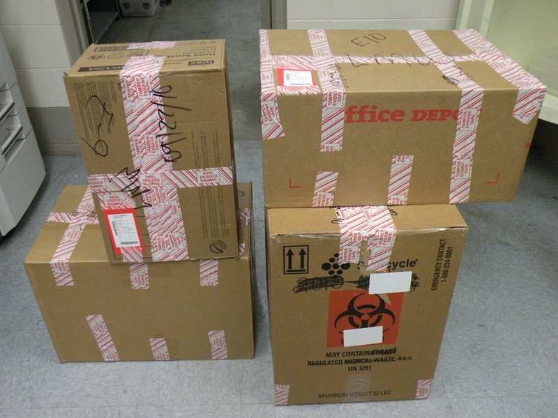 Boxes of marijuana at the Little Rock Police Department, Wednesday.