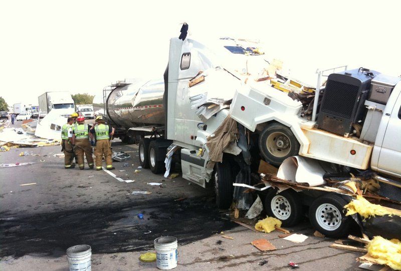 A camper wreck on I-40, Wednesday.