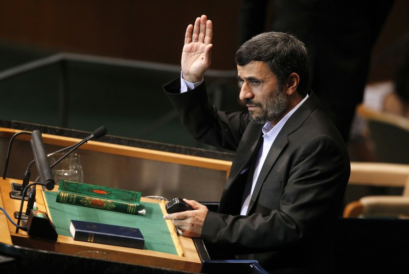 Iranian President Mahmoud Ahmadinejad  addresses the 65th session of the United Nations General Assembly at U.N. headquarters Thursday. 