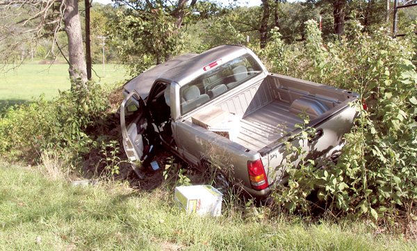  A three-year-old child was injured when the pickup truck her mother was driving left the roadway on Thursday.
