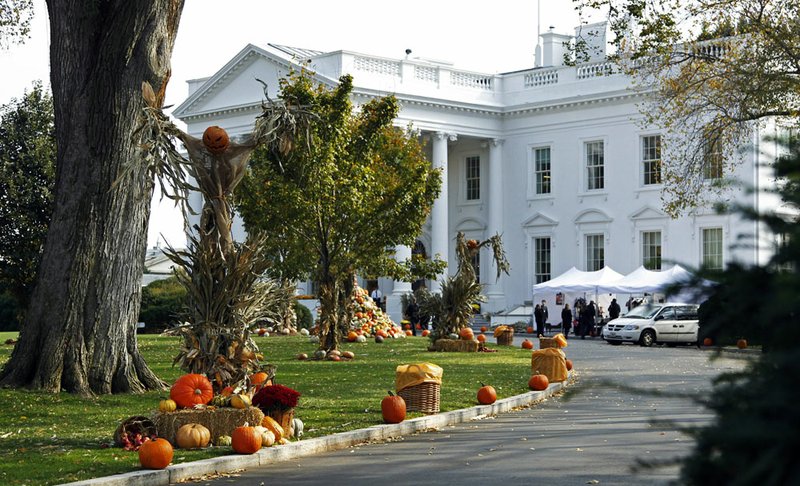 The North Lawn of the White House is decorated for Halloween celebrations Sunday, Oct. 31, 2010, in Washington. President Barack Obama and first lady Michelle Obama will welcome children from Washington area, and members of the military with their families to Trick-or-Treat at the White House. 