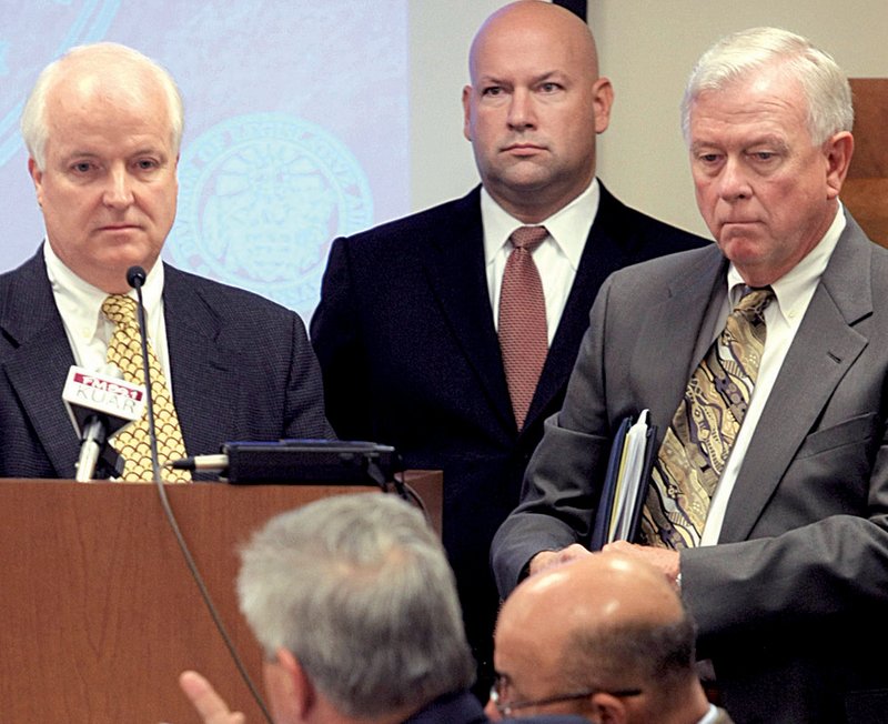 Lottery officials David Barden (from left), Bishop Woosley and Director Ernie Passailaigue answer questions Friday before the Joint Legislative Auditing Committee at the state Capitol.