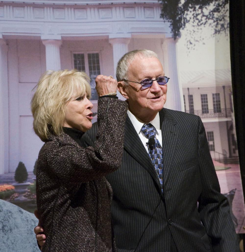 Arkansas Democrat Gazette photo by Cary Jenkins
Kathy Roberts and John Paul Hammerschmidt sing a campaign song from the early part of Hammerschmidt's career