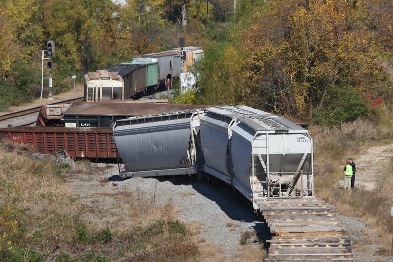 A Union Pacific train derailment just west of 17th and Jones Street in Little Rock Sunday morning.