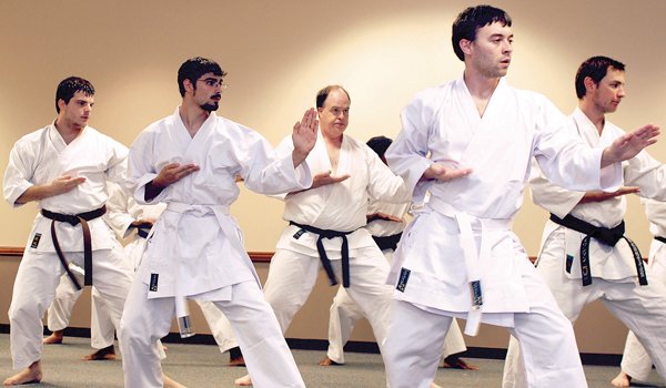 Members of the University of Central Arkansas Karate Club participate in a demonstration.