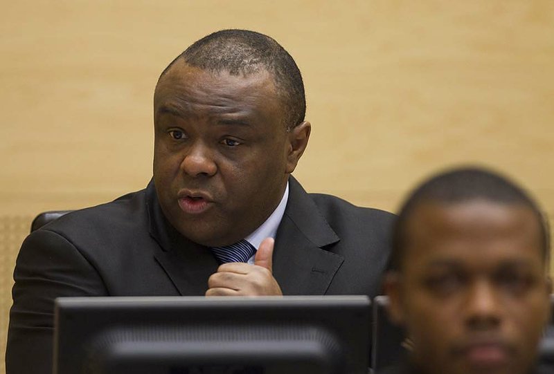 Congo's former Vice President Jean-Pierre Bemba attends proceedings of the International Criminal Court in The Hague, Netherlands, on Monday. 