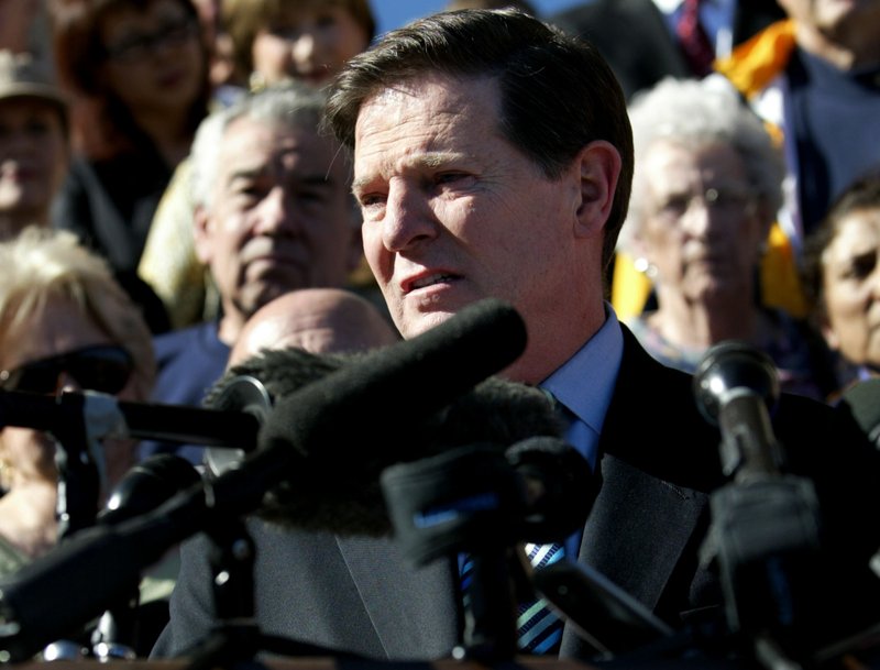  In this Jan. 7, 2006 file photo, Rep. Tom DeLay speaks during a news conference after announcing his decision to abandon his bid to remain as House majority leader in Sugar Land, Texas.