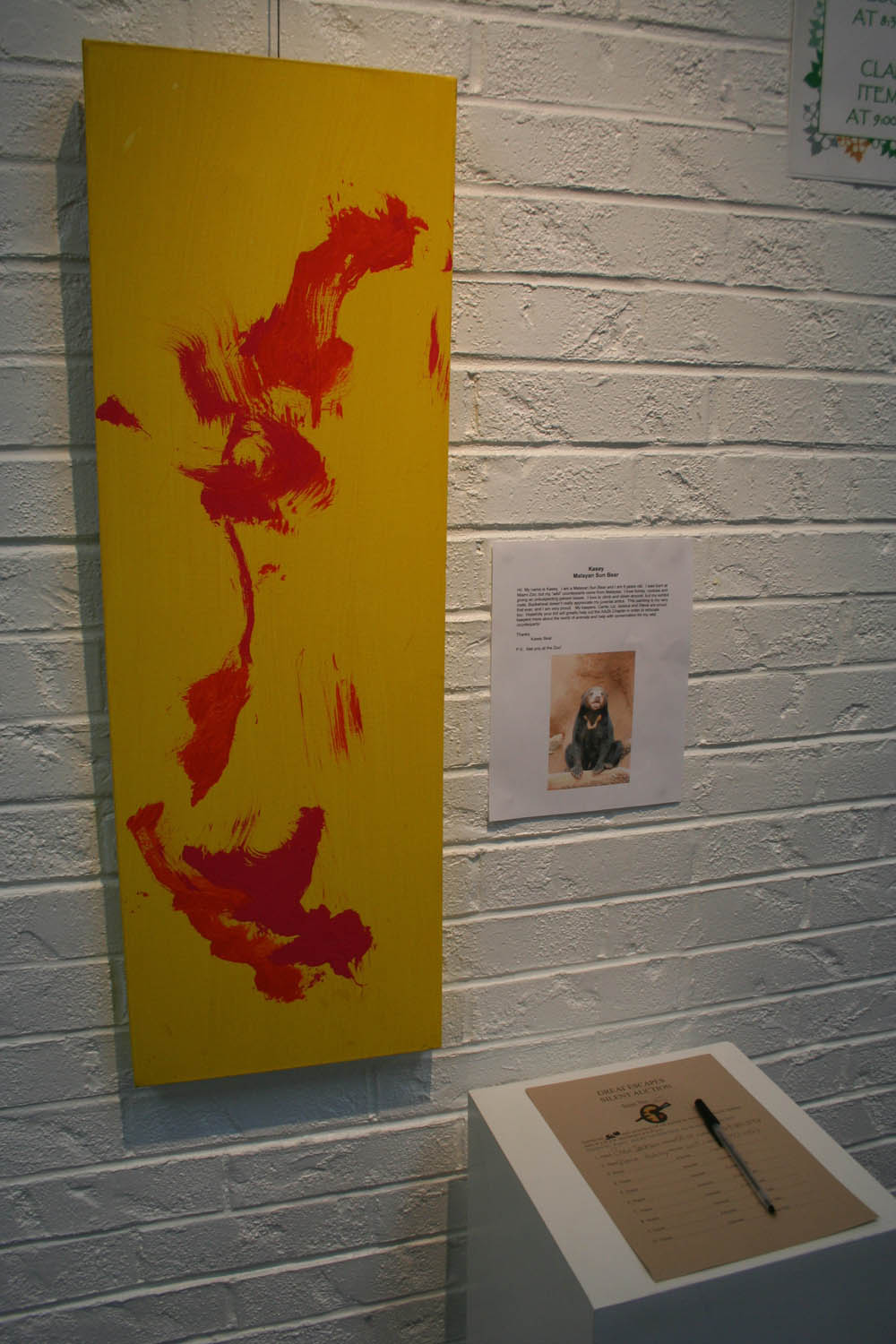 A piece by Kasey, a Malayan Sun Bear