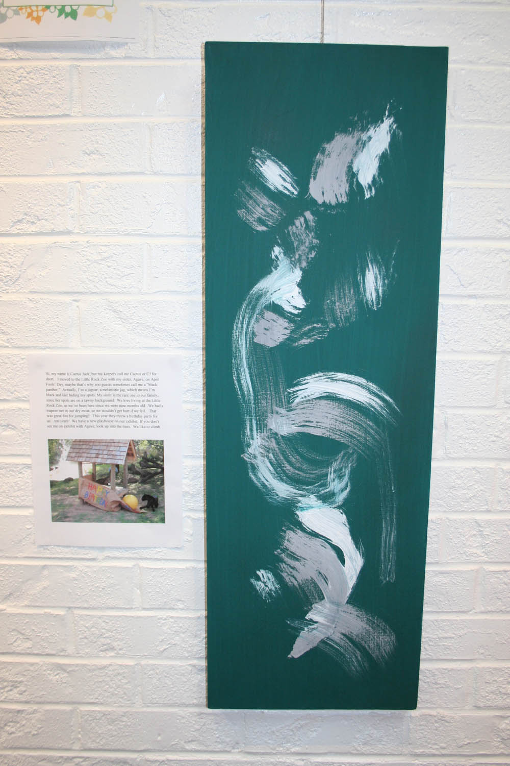The artists of this piece is a jaguar named Cactus Jack