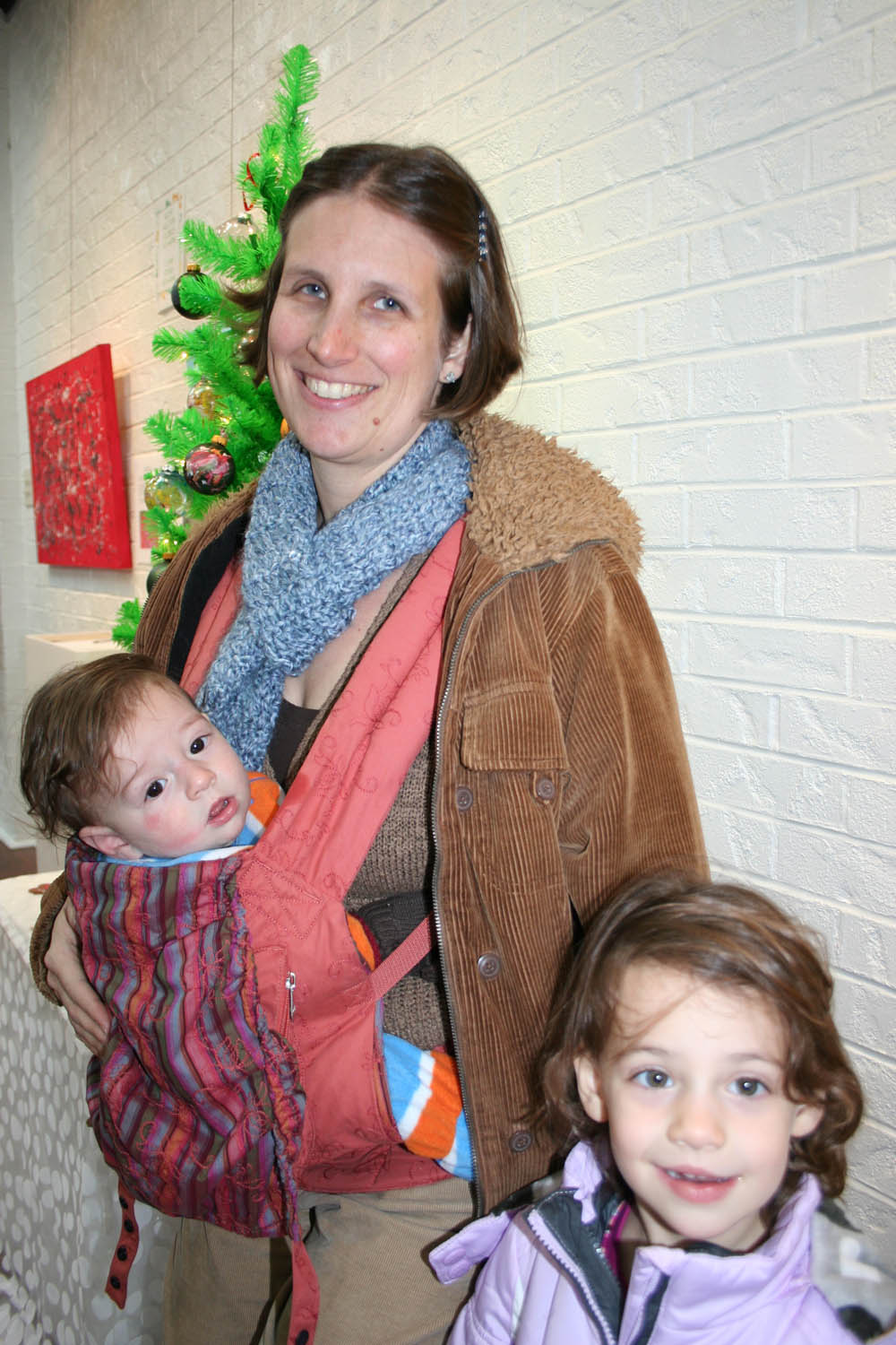 Sylvia Ansler with Milo and Mira Krain