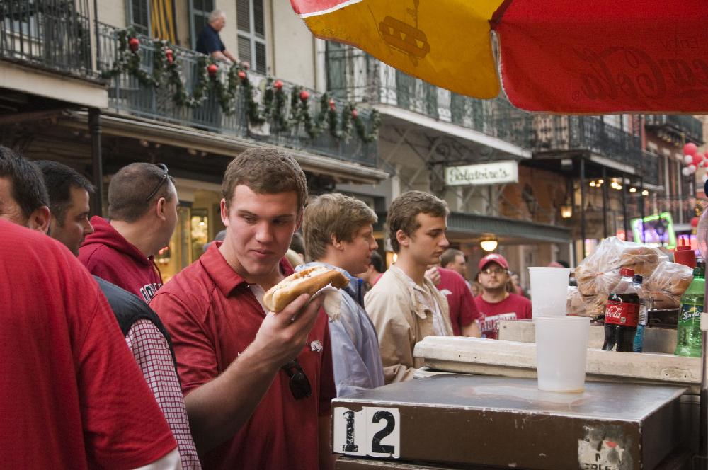 Arkansas Democrat Gazette photo by Cary Jenkins
Hog fans on Bourbon Street