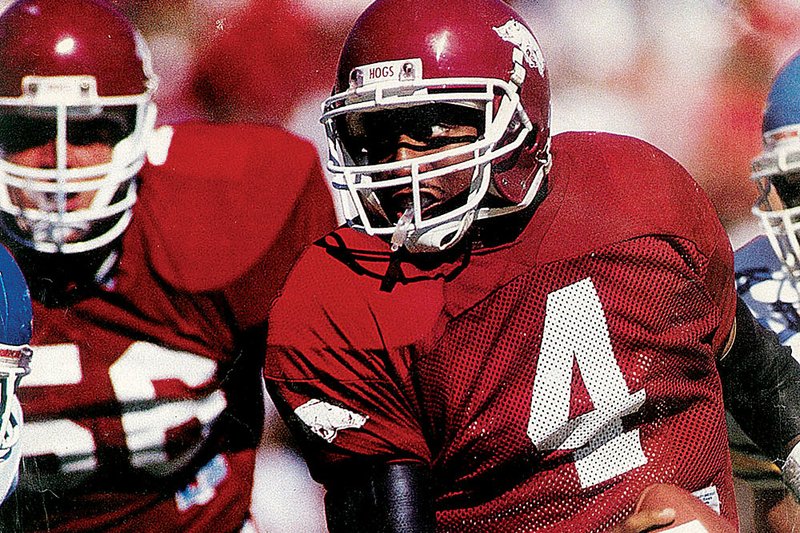 FILE — Former Arkansas quarterback Quinn Grovey, who led the Razorbacks to consecutive Southwest Conference titles in 1988-1989 is shown in this undated file photo.