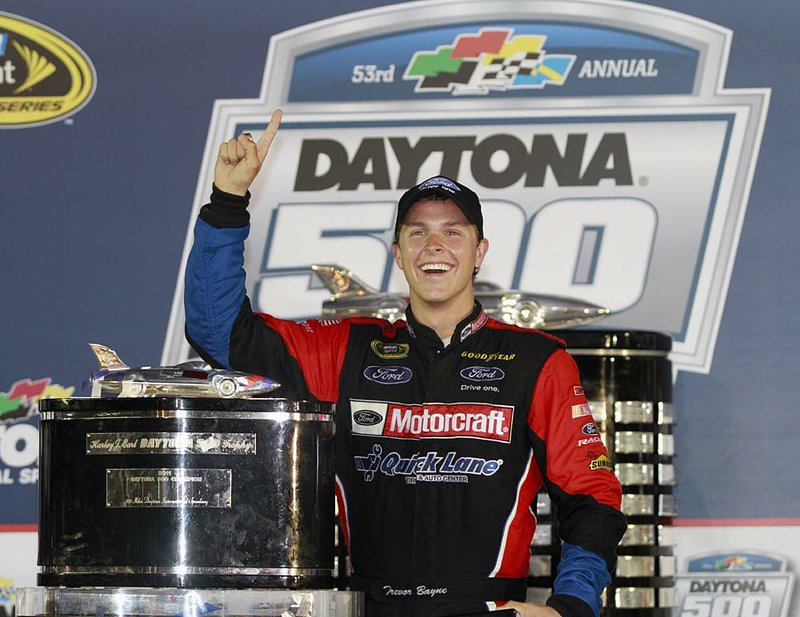 Twenty-year-old Trevor Bayne, a part-time driver in the No. 21 Ford making his second career NASCAR Sprint Cup start, became the youngest driver to win the Daytona 500 in an overtime restart.


