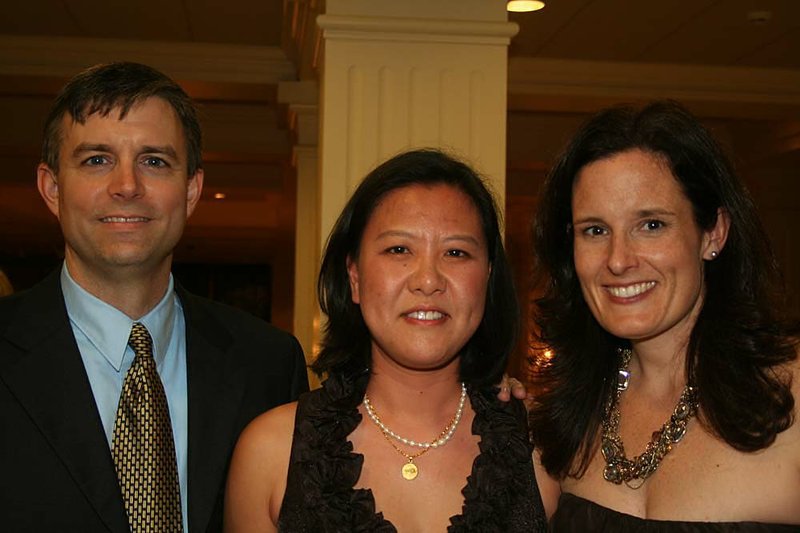 Dan Clark and Annie Wang with Mary Ruth Marotte, executive director of the Arkansas Shakespeare Theatre 