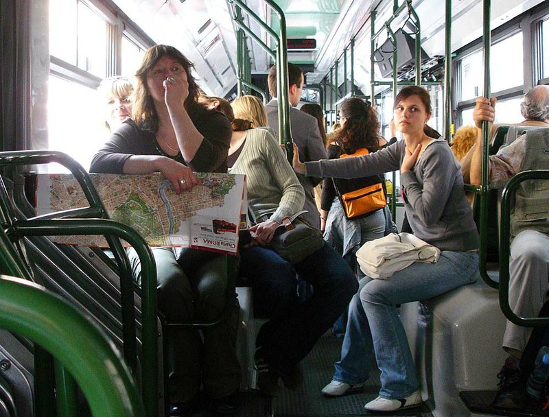 Stay in physical contact with your bags when riding public transit.                               
