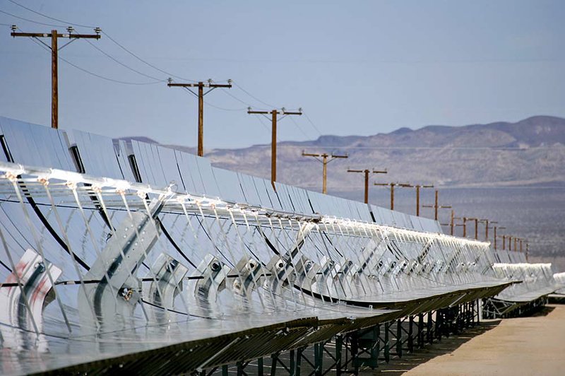 Solar collectors harness energy from sunlight to generate electricity at FPL Group Inc.’s facility in the Mohave Desert near Harper Lake, Calif., which has been operating for more than 20 years. 
