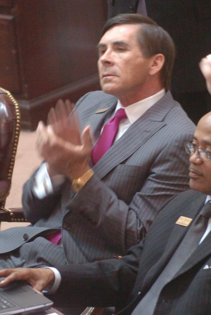 Arkansas Democrat-Gazette/STEVE KEESEE 3/8/11 State Rep. Denny Altes, R-Fort Smith, in the House Tuesday after earlier in the day he had gotten a bible study in school bill through the House Education Committee.