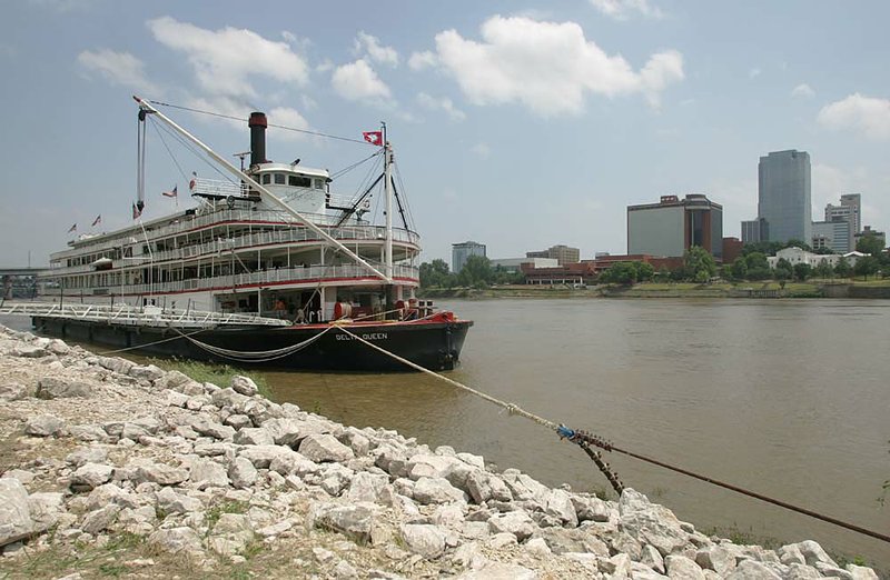 The riverboat Delta Queen is tied up on the North Little Rock side of the Arkansas River on June 7, 2007. The boat has been docked for the past two years but may soon be cleared to start cruising again. 



