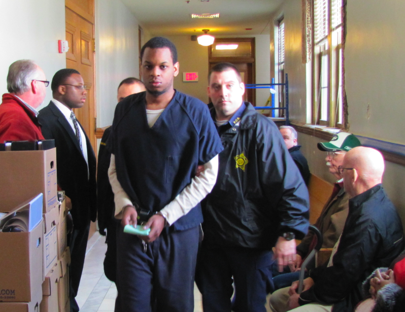 Abdulhakim Muhammad is escorted out of the courtroom after a March 1 hearing.