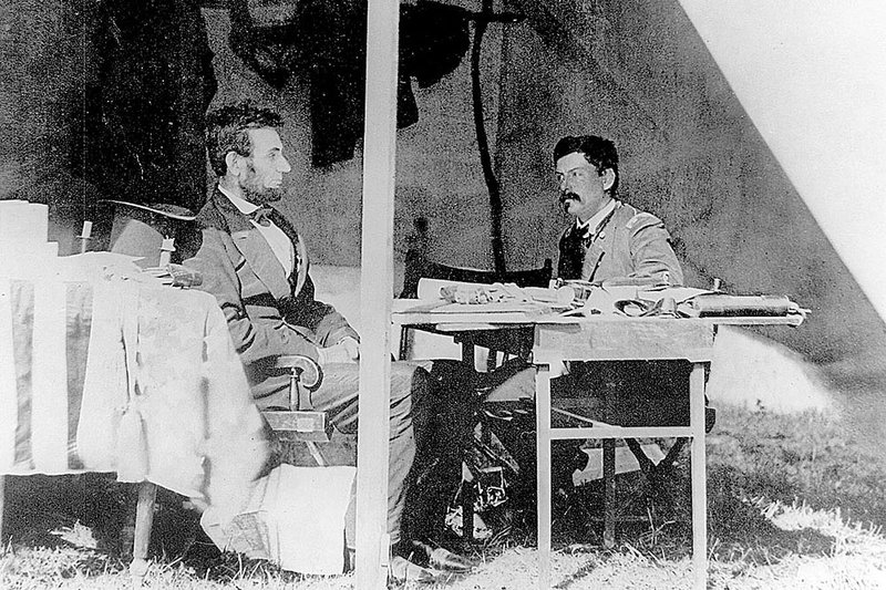  President Abraham Lincoln and General George B. McClellan in the general’s tent near Antietam, Md., on Oct. 3, 1862: About a month later, Lincoln would relieve McClellan of his command of the Army of the Potomac.