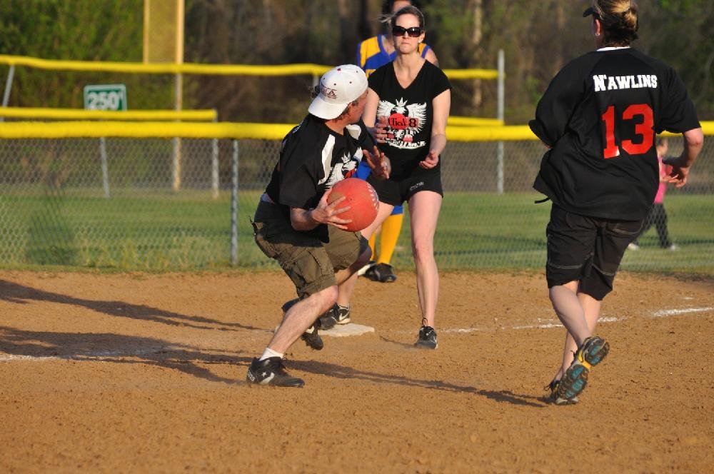 Little Rock Kickball Association games on April 3 at Interstate Park