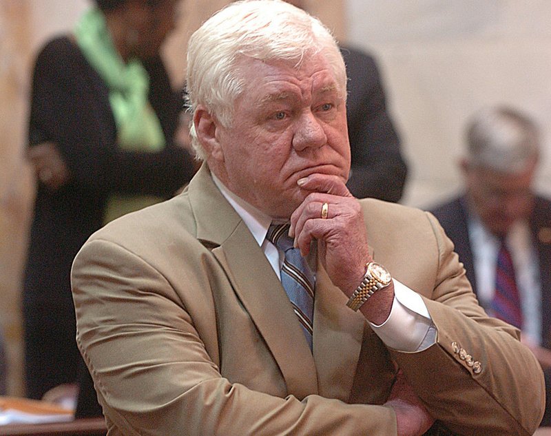 State Rep. Clark Hall listens to House debate Tuesday on his congressional redistricting bill. 