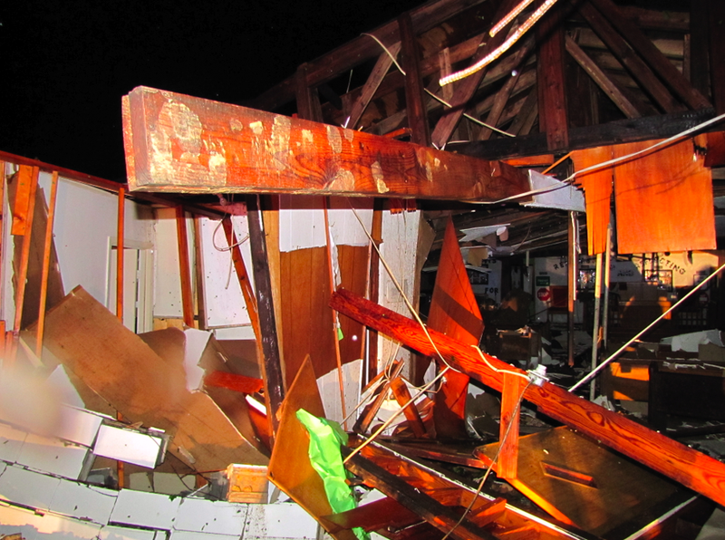 A church on Highway 365 in Pulaski County was destroyed by storms Monday night.
